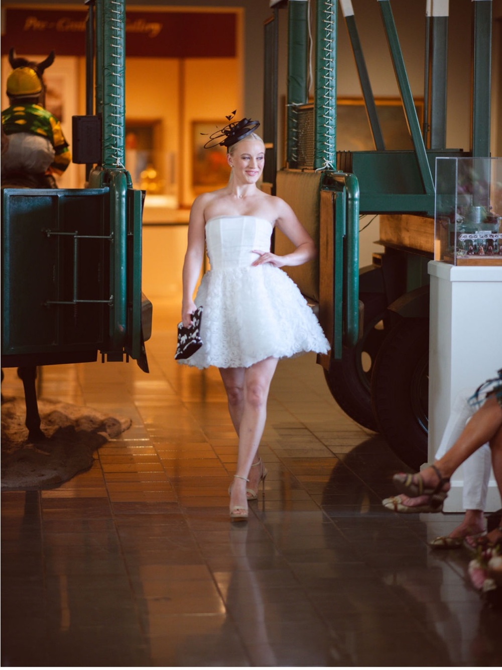 Luxe White Strapless Mini Dress with Textured Skirt